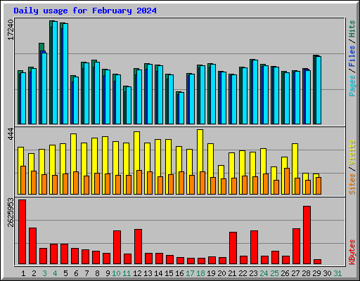 Daily usage for February 2024