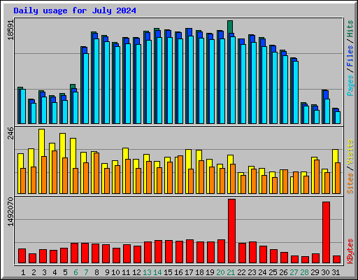 Daily usage for July 2024