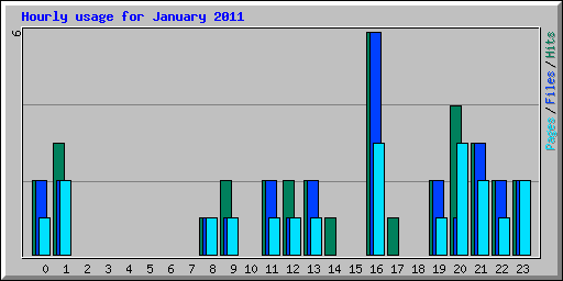 Hourly usage for January 2011