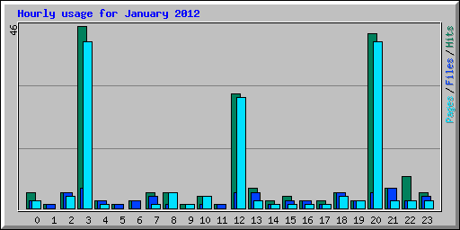 Hourly usage for January 2012