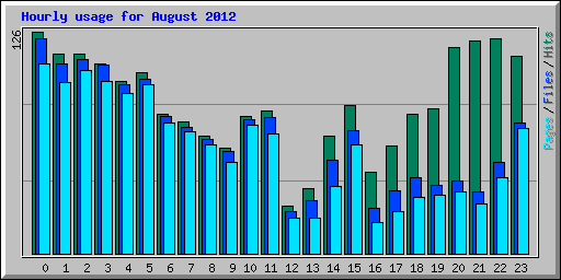 Hourly usage for August 2012