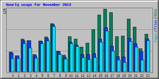 Hourly usage for November 2012