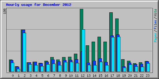 Hourly usage for December 2012