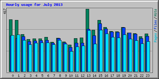 Hourly usage for July 2013