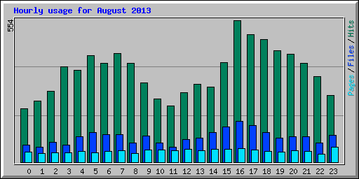 Hourly usage for August 2013