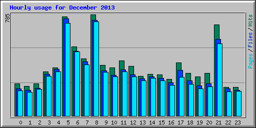 Hourly usage for December 2013