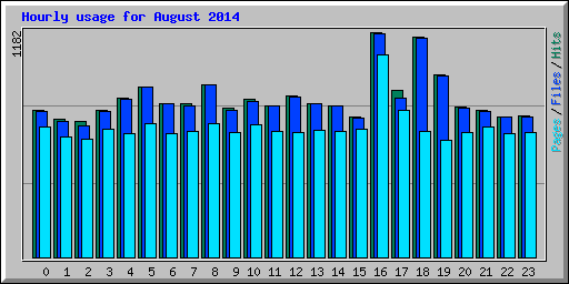 Hourly usage for August 2014