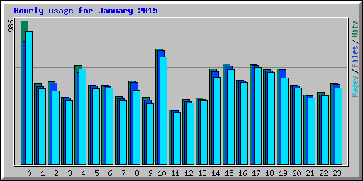 Hourly usage for January 2015