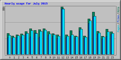 Hourly usage for July 2015