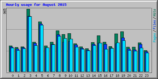 Hourly usage for August 2015