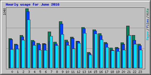 Hourly usage for June 2016