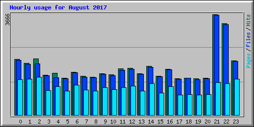 Hourly usage for August 2017