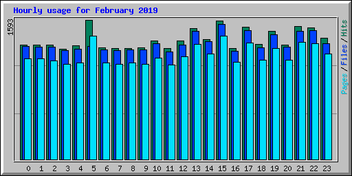 Hourly usage for February 2019