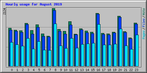 Hourly usage for August 2019