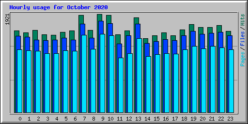 Hourly usage for October 2020