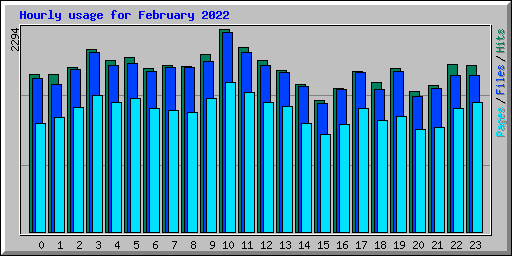 Hourly usage for February 2022