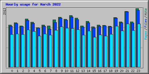 Hourly usage for March 2022