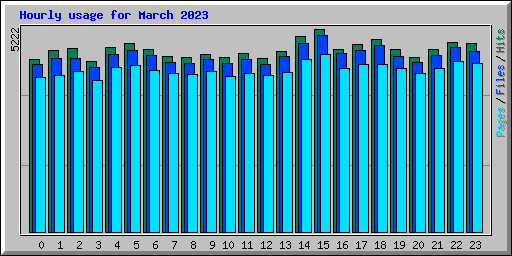 Hourly usage for March 2023